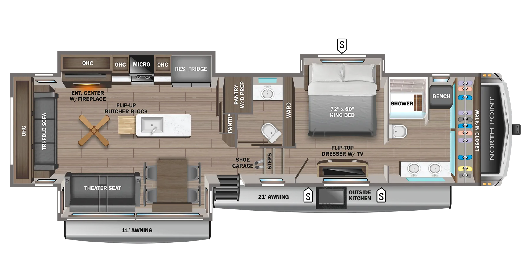 2024 Jayco North Point 387FBTS - Floor plan