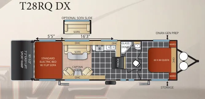 Forest River Shockwave T28RQ floor plan