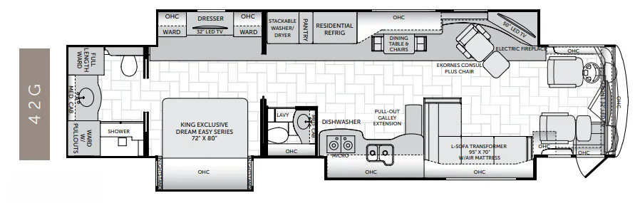 American Coach American Revolution 42G floor plan