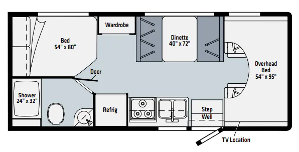 Winnebago Outlook 22E floor plan