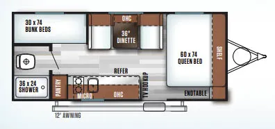 2018 Forest River Salem 197BH - Floor plan
