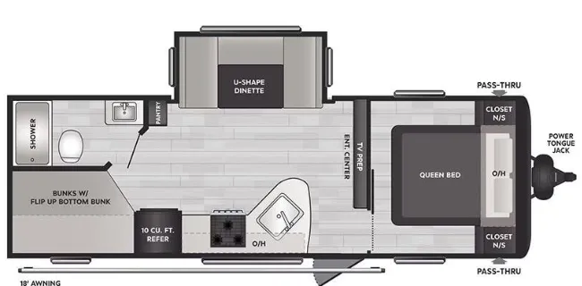 Keystone Hideout Sport 241DBWE floor plan