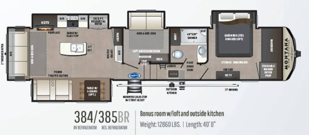 Keystone Montana High Country 384BR floor plan