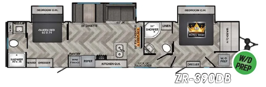 CrossRoads Zinger 390DB floor plan