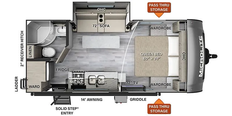 2023 Forest River Flagstaff Micro Lite 21FBRS - Floor plan