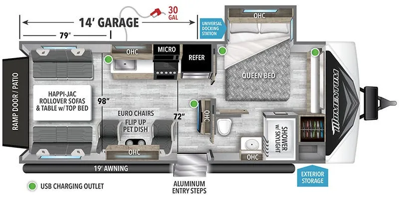2024 Grand Design Momentum G-Class 21G - Floor plan
