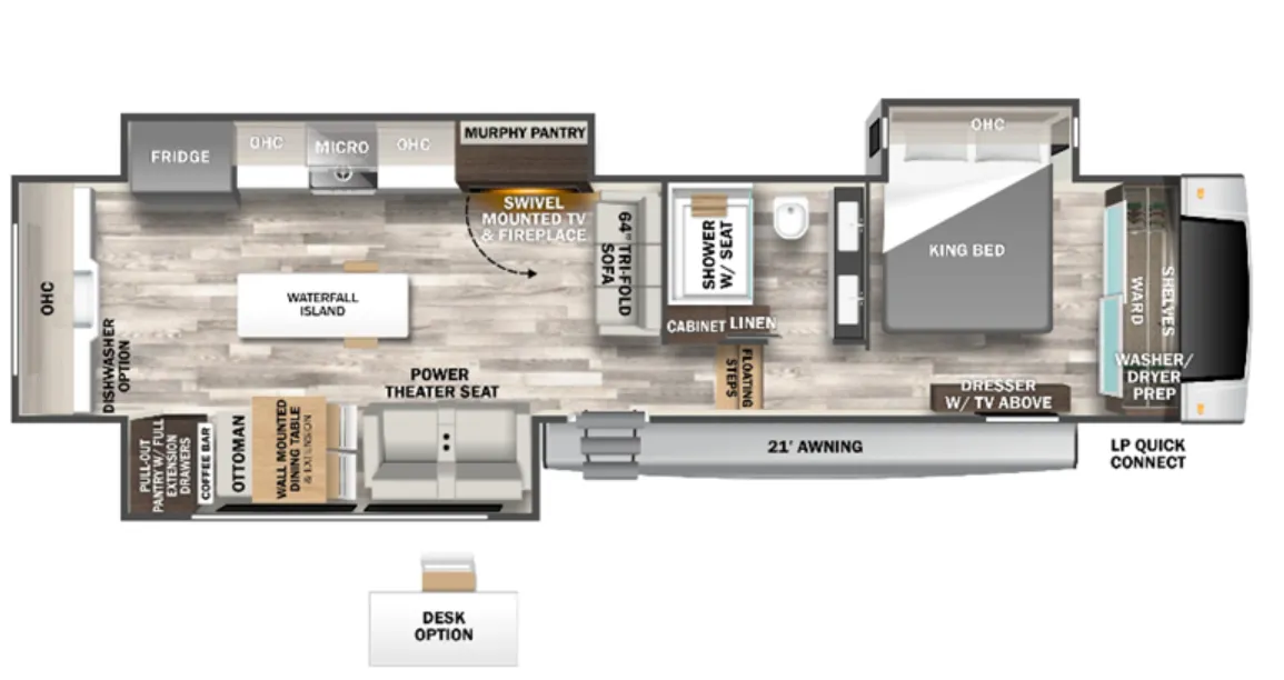 Forest River Cedar Creek 391WOW floor plan