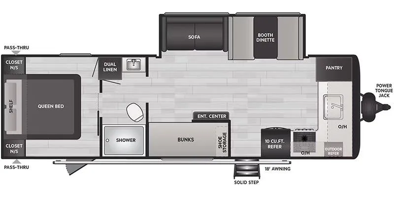 Keystone Hideout East 26FKS floor plan