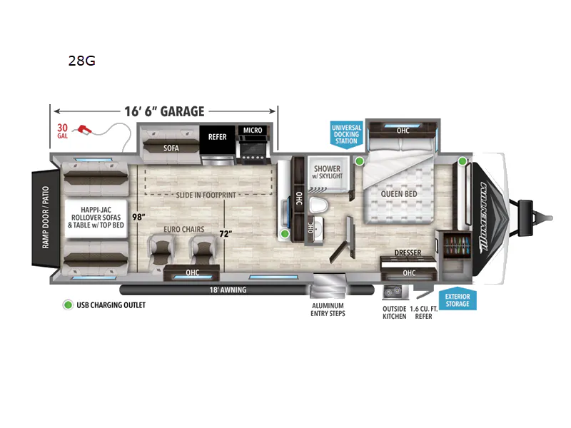 2022 Grand Design Momentum G-Class 28G - Floor plan