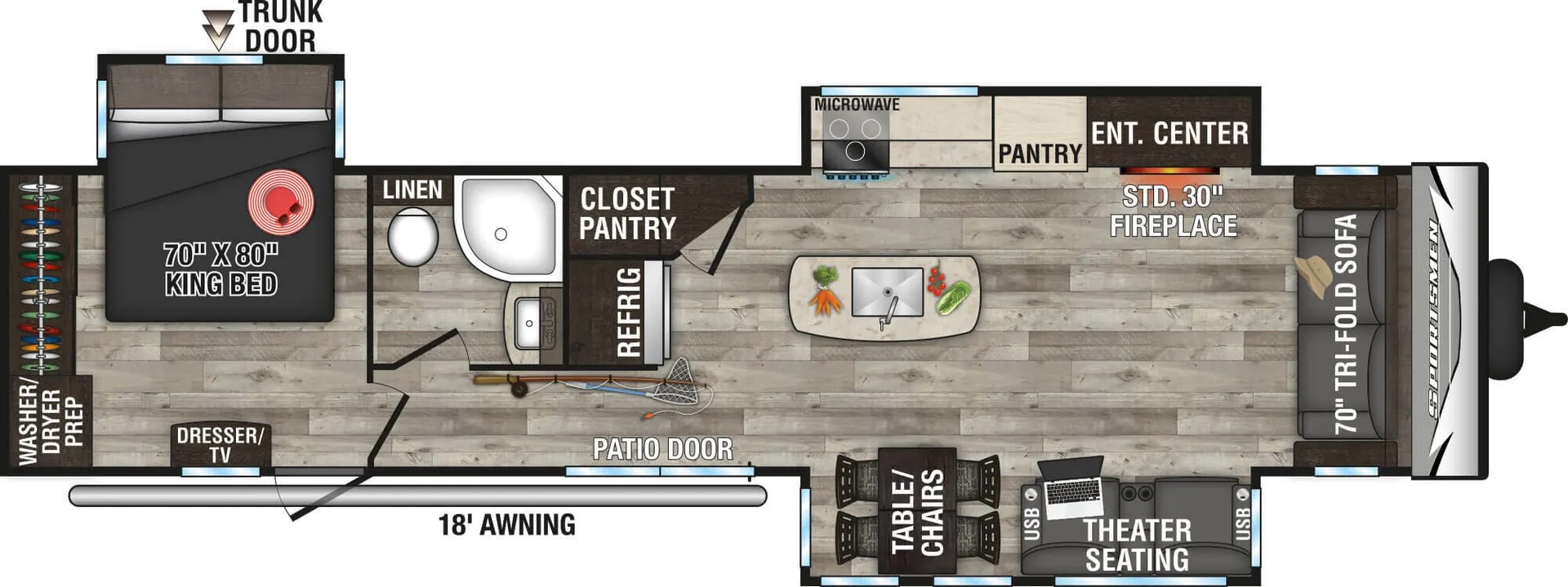 K-Z Sportsmen 363FL floor plan