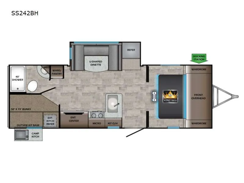 2022 Keystone Sunset Trail 242BH floor plan