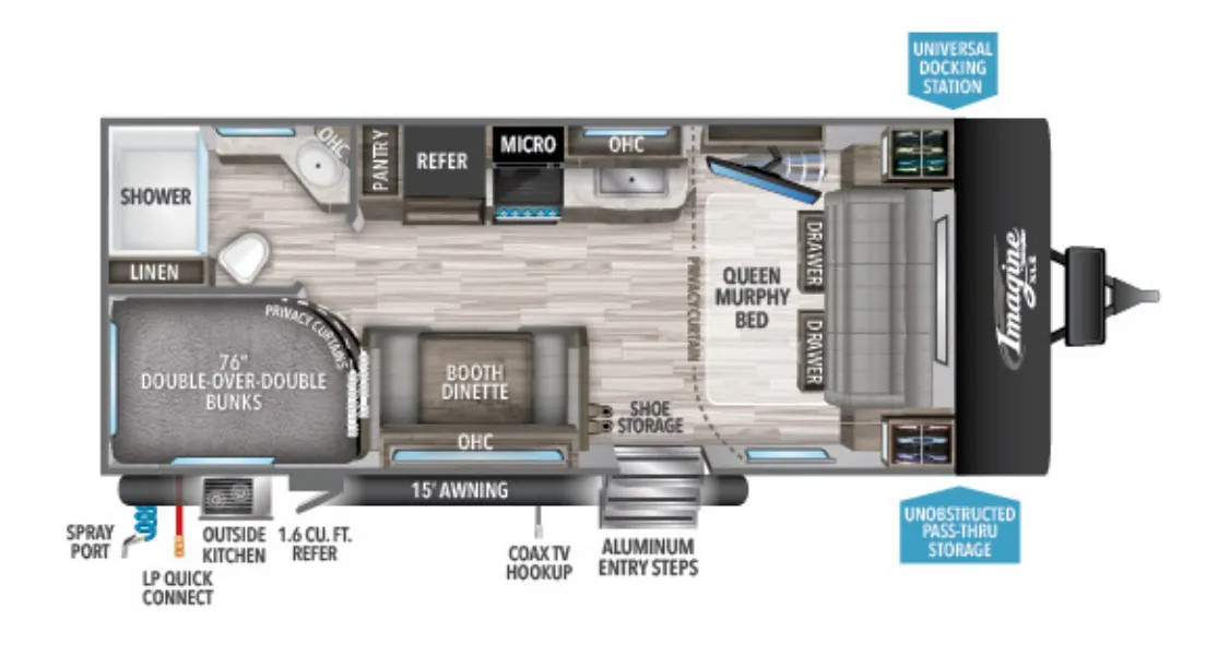 Grand Design Imagine XLS 21BHE floor plan