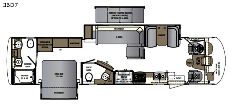 2019 Forest River Georgetown 7 Series 36D7 - Floor plan