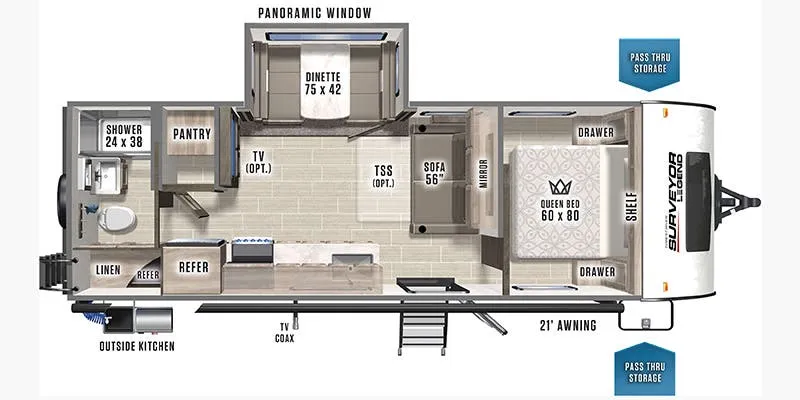 2022 Forest River Surveyor Legend 252RBLE - Floor plan