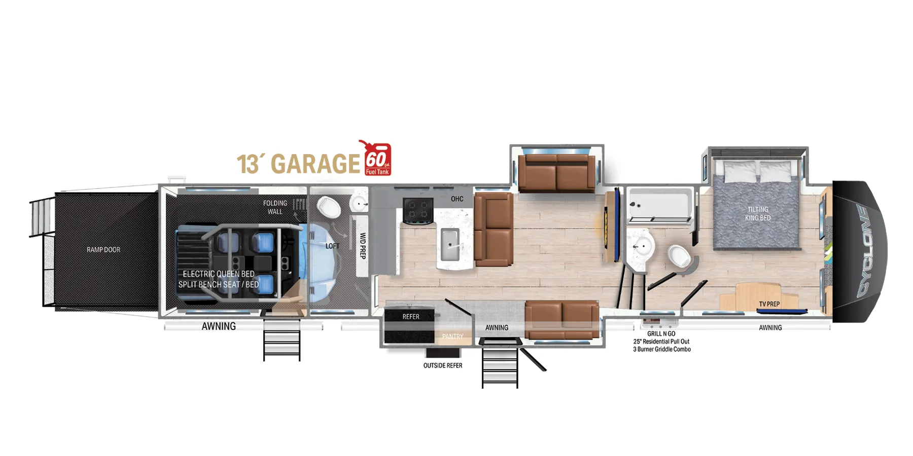 2021 Heartland Cyclone 4006 - Floor plan