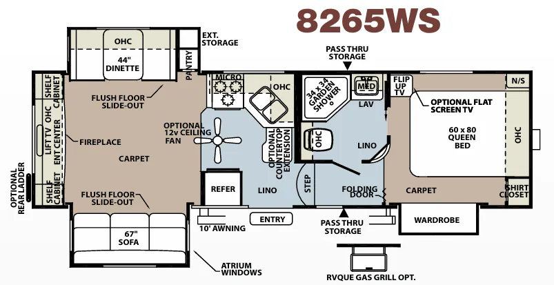 Forest River Rockwood Signature Ultra Lite 8265WS floor plan