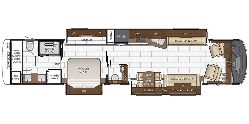 Newmar London Aire 4533 floor plan