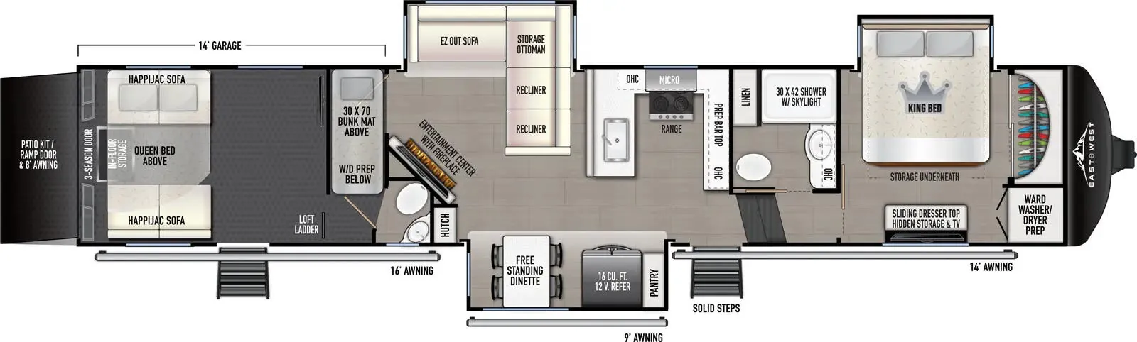 East to West Takoda 397TH floor plan