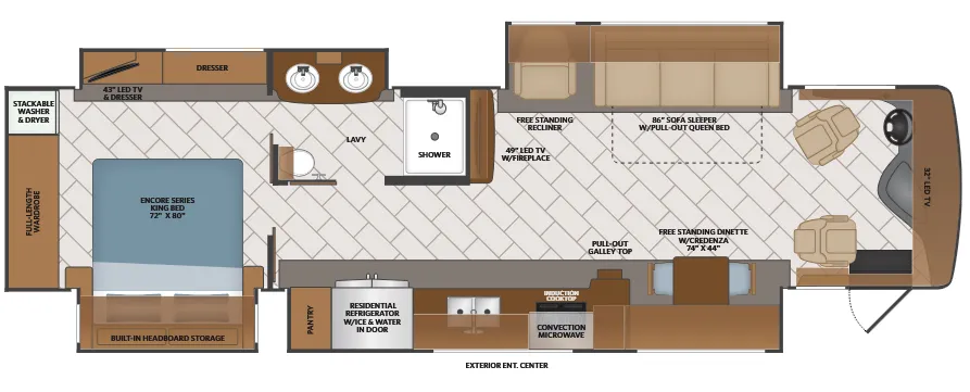 Fleetwood Pace Arrow LXE 38F floor plan