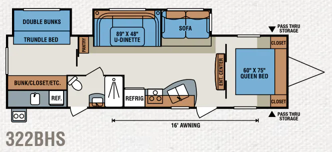 2015 K-Z Spree Connect 322BHS floor plan