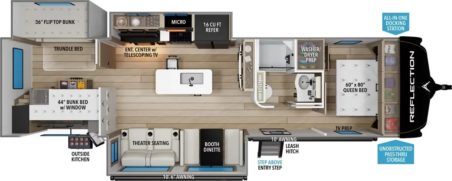 Grand Design Reflection 342BHTS floor plan