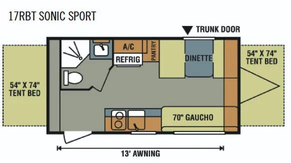 Venture RV Sonic Sport 17RBT floor plan