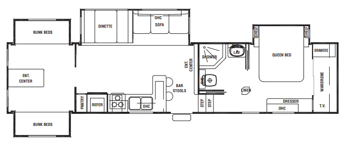 Forest River Cedar Creek Silverback 35L4QB floor plan