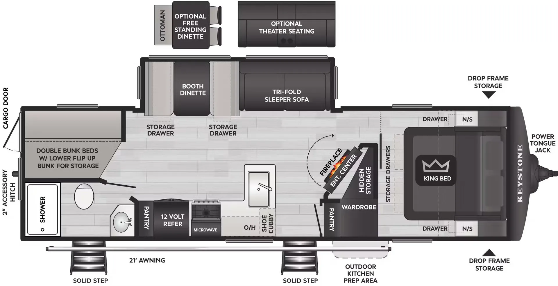 2026 Keystone Cougar 28BHS - Floor plan