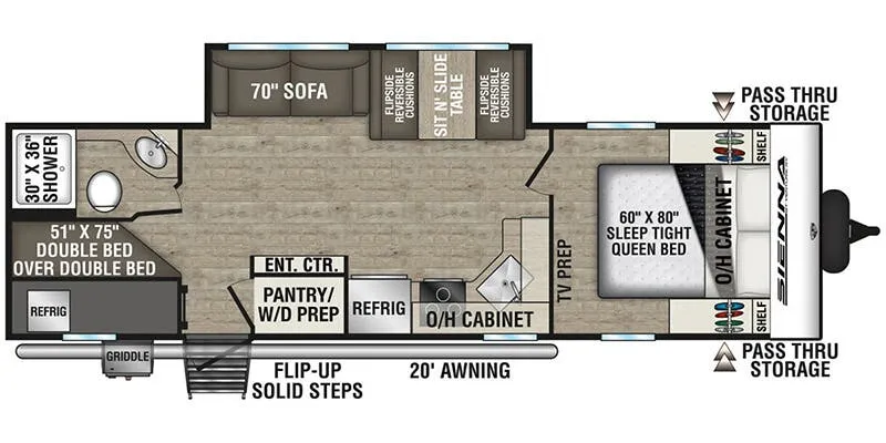 2027 Venture RV Sienna 271VBH - Floor plan