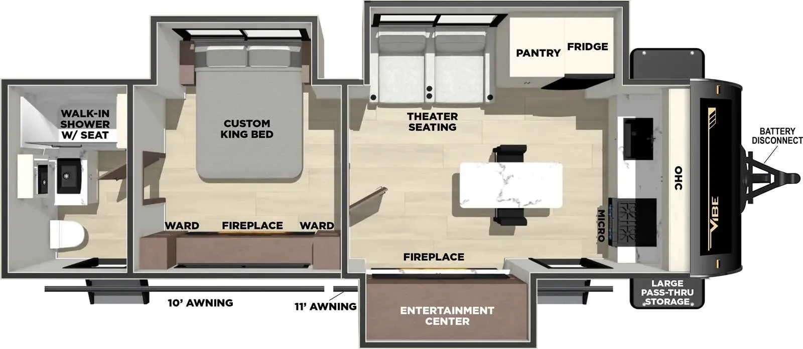 2027 Forest River Vibe Extreme Lite 2500FIK - Floor plan