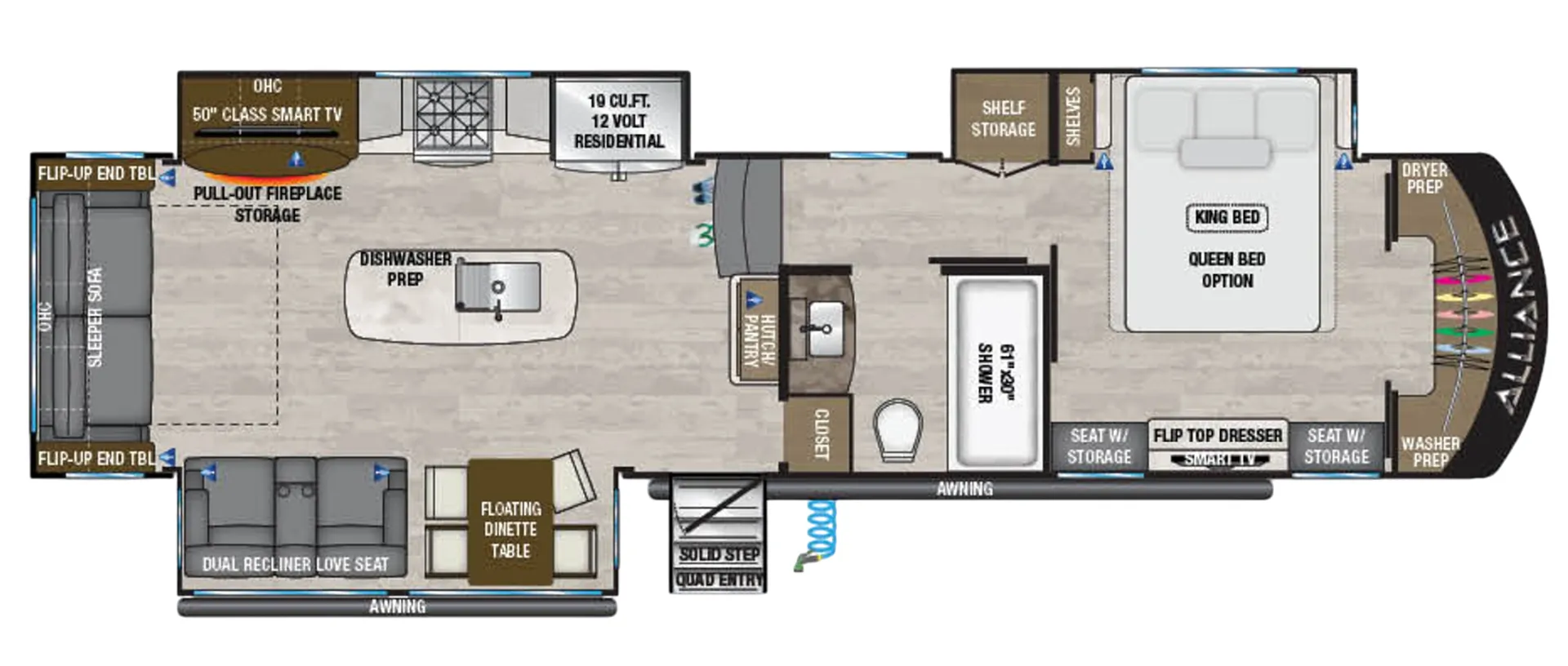 Alliance RV Paradigm 340RL floor plan