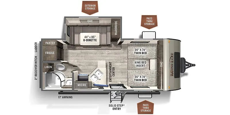 Forest River Flagstaff Micro Lite 22TBS floor plan