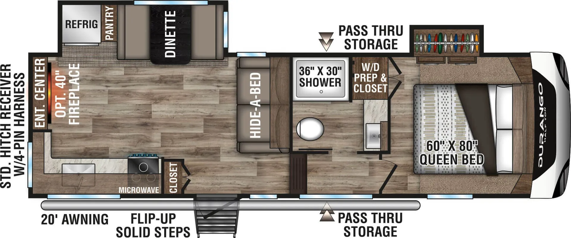 K-Z Durango Half-Ton D250RED floor plan