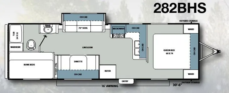 Coachmen Catalina Santara 282BHS floor plan