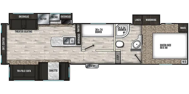 Shasta Phoenix X-lite 30BH floor plan