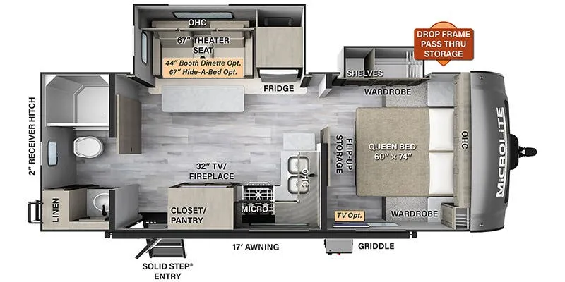 2024 Forest River Flagstaff Micro Lite 25FBLS - Floor plan