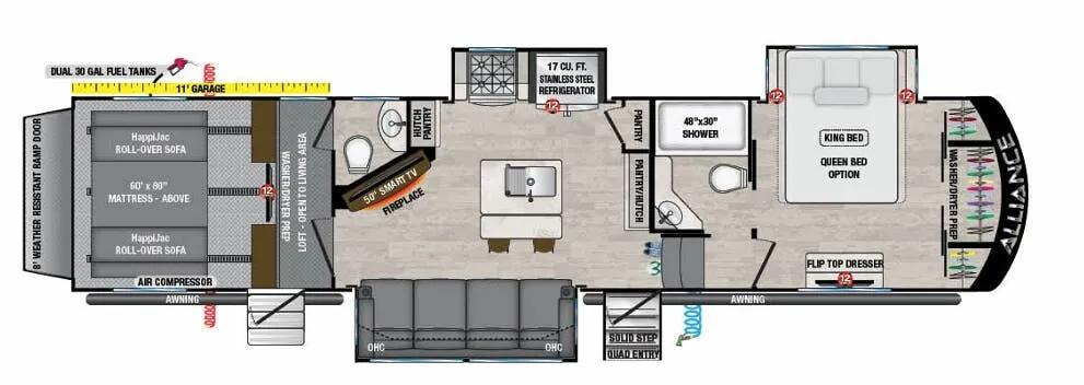 Alliance RV Valor 36V11 floor plan