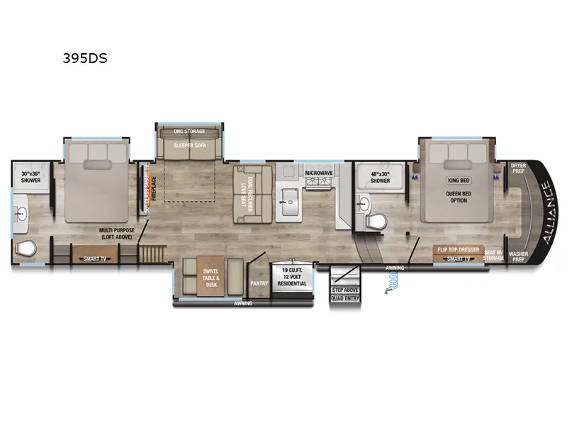 2025 Alliance RV Paradigm 395DS - Floor plan