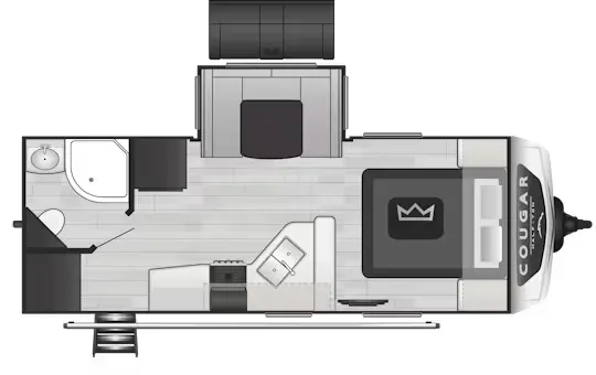 2024 Keystone Cougar Half-Ton 22RBS - Floor plan