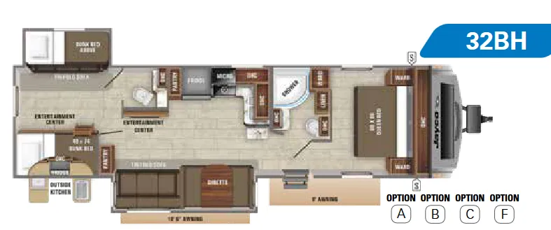 Jayco White Hawk 32BH floor plan