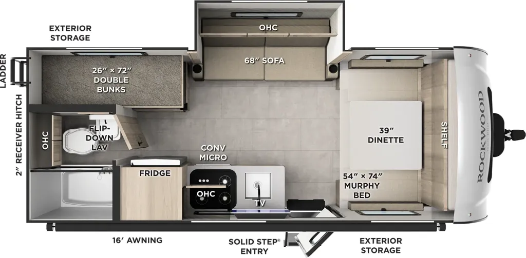 2027 Forest River Rockwood 20SBH floor plan