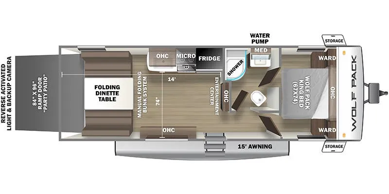 Forest River Cherokee Wolf Pack Gold 24GOLD14 floor plan