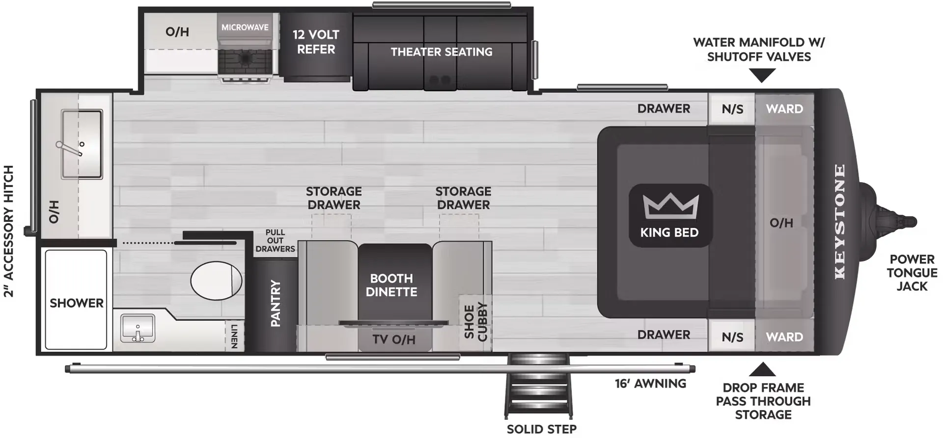 2027 Keystone RV Cougar Half-Ton 22MLS - Floor plan