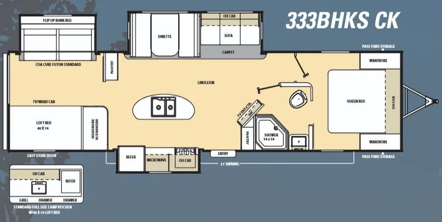 Coachmen Catalina 333BHKS CK floor plan