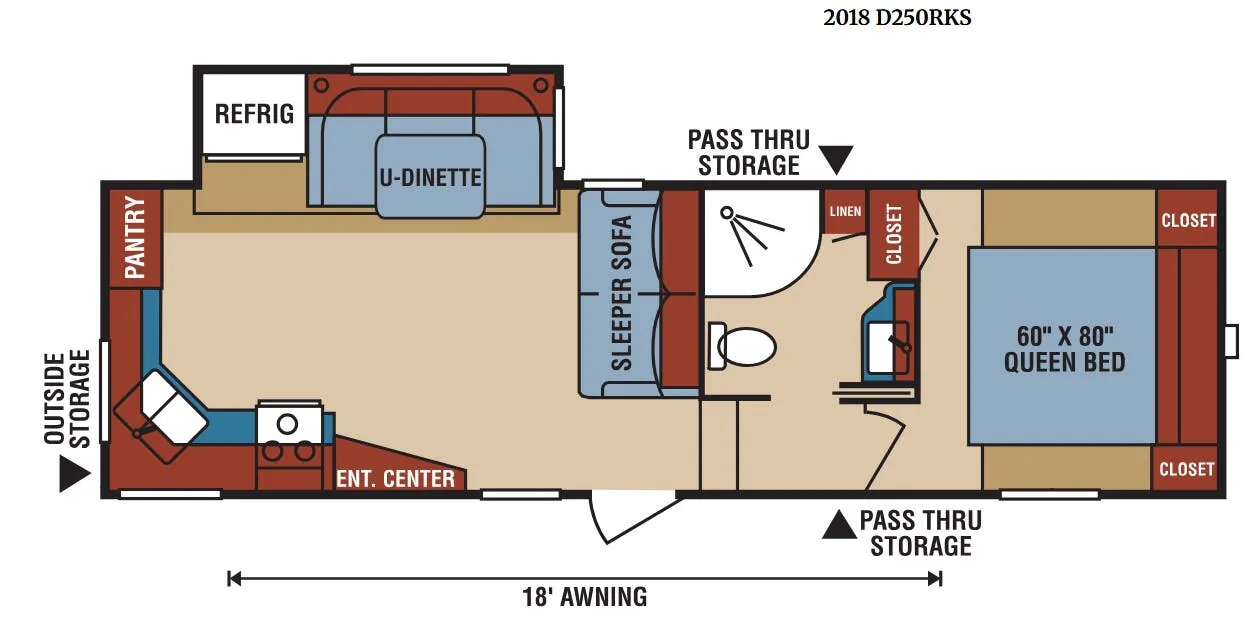 K-Z Durango Sport D250RKS floor plan