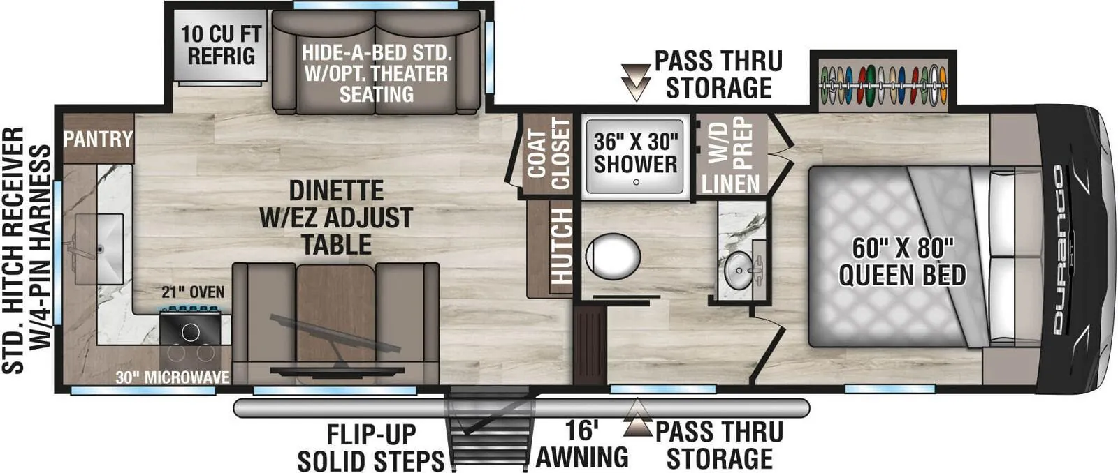 K-Z Durango Half-Ton D232MLD floor plan