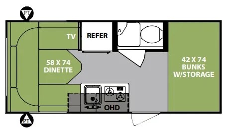 Forest River R-Pod RP-172 floor plan