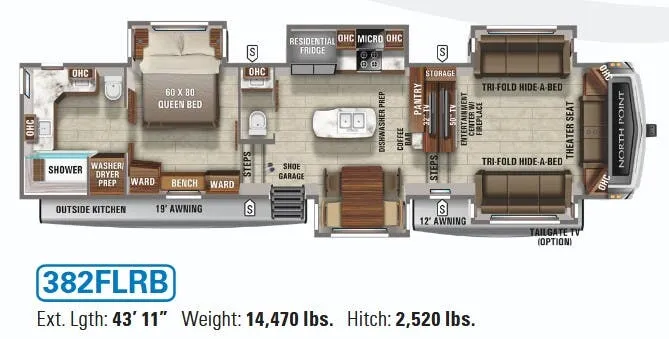 Jayco North Point 382FLRB floor plan