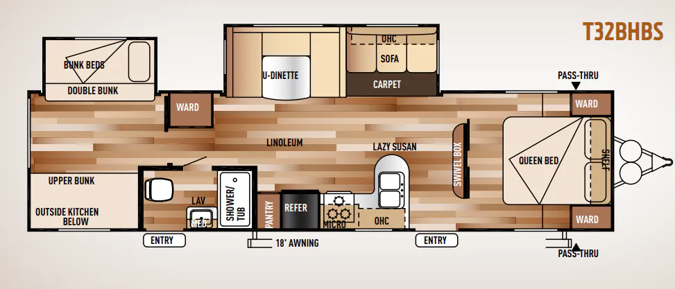 Forest River Wildwood 32BHDS floor plan