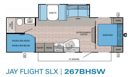 2016 Jayco Jay Flight SLX 267BHSW floor plan